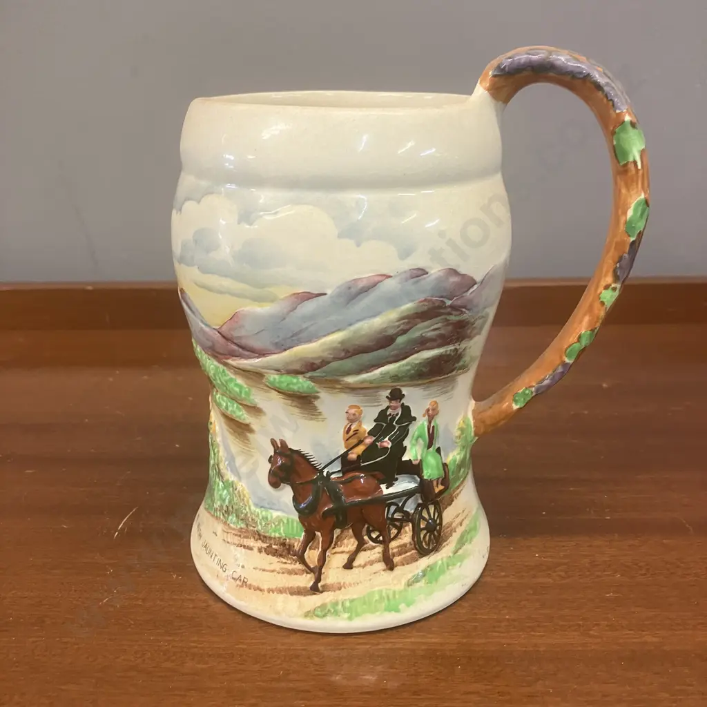 A Crown Devon Fielding's The Irish Jaunting Car Killarney Musical Tankard Made In England - Working Abit. H17cm Image 1++