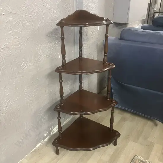 Mahogany 4 Tier Corner Wotnot. H119 W62.5 D46cm