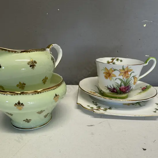 China Items Including Aynsley Trio Daffodil Detail Etc