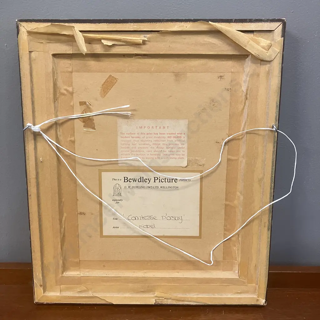 Vintage 'Comtesse D'Orsay' by Kobel - This is a Bewdley Picture Framed by G.W.Dowling (1947) Ltd Wellington. 38 x 32.5cm Image 1++