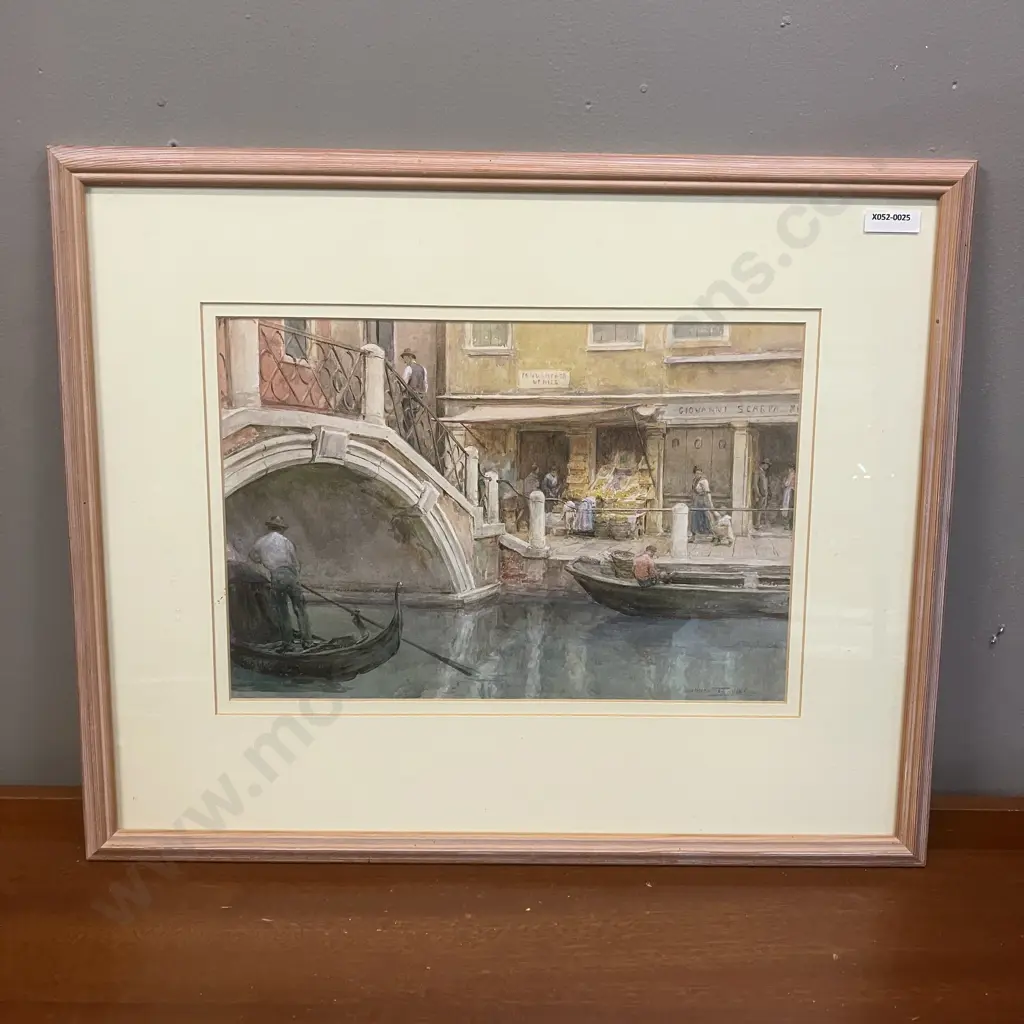 Walter Tyndale (c. 1855-1943) Original Watercolour - Venice Scene. Signed. 42 x 52cm Image 1++