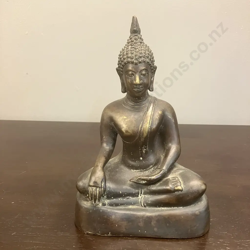 Vintage Sukhothai Bronze Buddha From Thailand. H19.5cm Image 1++