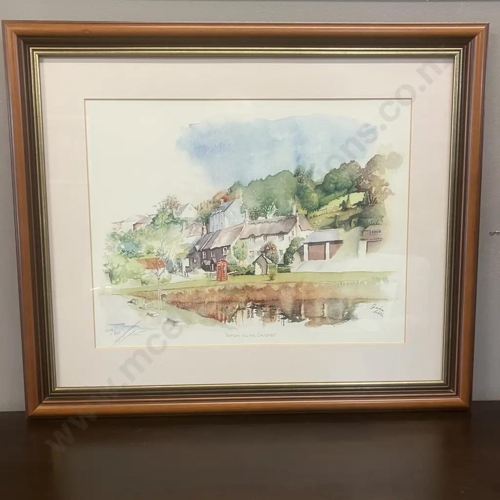 Gordon Ashton 'Baston Village, Salcombe' 609 / 850 Signed Limited Edition. 46 x 55cm Image 1++