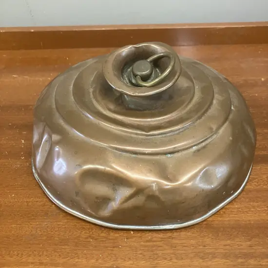 Antique Solid Copper Hot Water Bottle / Bed Warmer