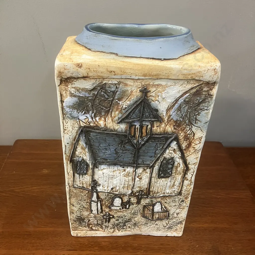 Large Slab Built Pottery Vase. H31cm Image 1++