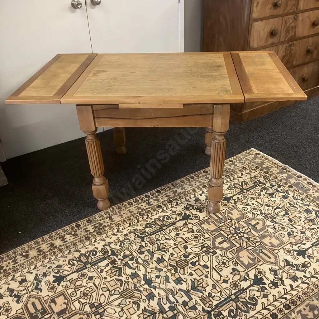 Antique Oak Draw Leaf Extension Dining Table. H76 W90 / 148 D83cm Image 1++