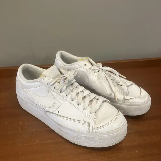 Nike Blazer Low Platform White-White DJ0292-100 Sneakers Women's Size UK 5.5