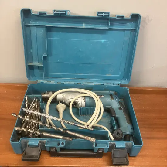 Makita HP2070F 3/4 inch Hammer Drill with L.E.D. Light With Assorted Quality Drill Bits In Case