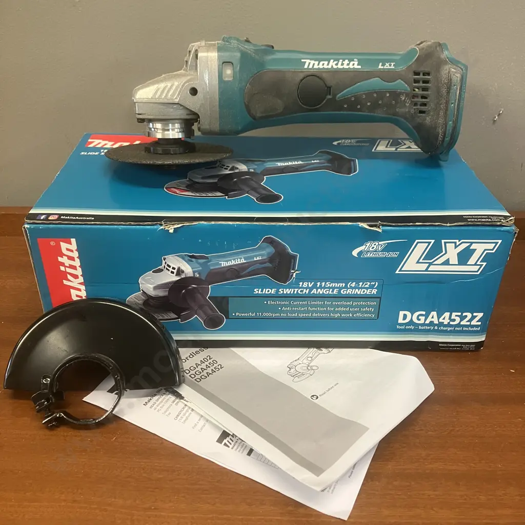 Makita 18V LXT 115mm (4-1/2") Slide Switch Angle Grinder Skin Only - DGA452Z Image 1++