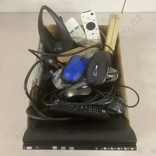 Box Electronics, Leads, Remote Controls, Computer Mouses Etc