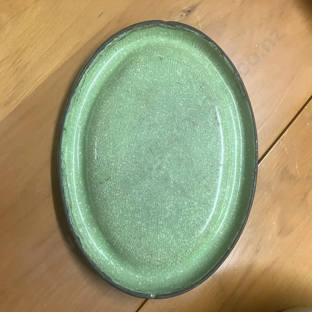 Vintage Radiation ware / Ranzware  New Zealand Made Enamelled Cast Iron Lidded Oval Casserole Dish Image 1++