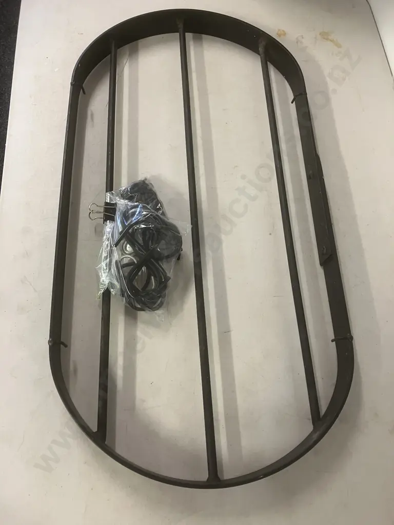 Black Steel Oval Ceiling Pot Rack With Chain & Hooks. H5 W83 D42.5cm Image 1++