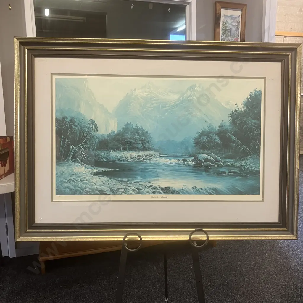 Charles Blomfield 'Greenstone River - Routebourne Valley' Print 408 of 500 With COA, Framed & Glazed 77 x 110cm Image 1++