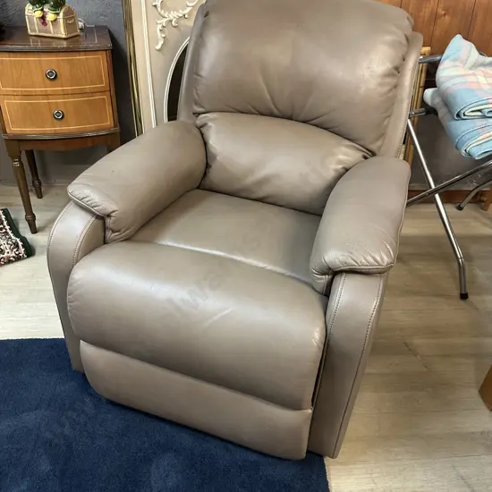 Mocha Leather Effect Recliner Armchair