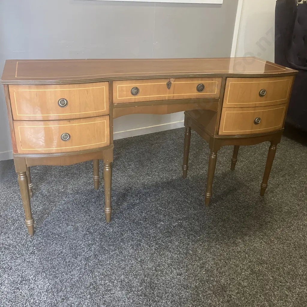 George lll Style Mahogany Bow Fronted Sideboard (As Found) 2 Handles Not Complete. H76 W137 D42cm Image 1++