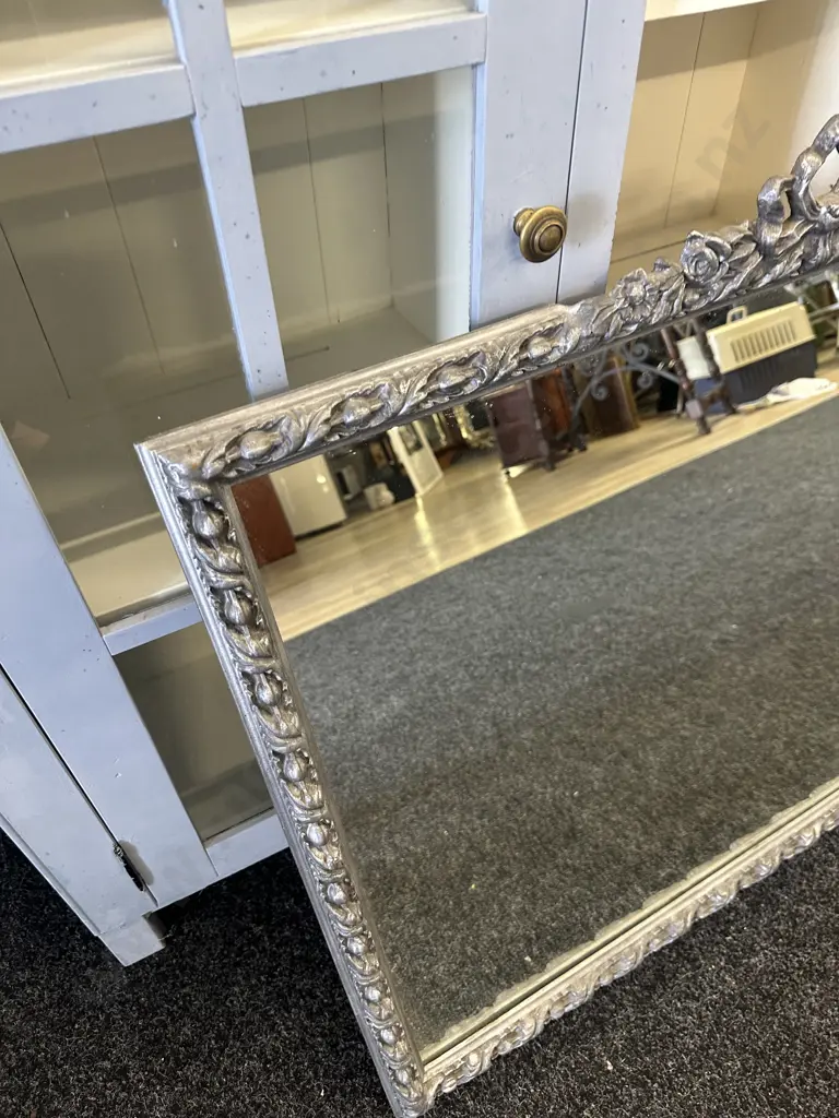 Ornate Silver Coloured Rectangular Mirror Image 1++