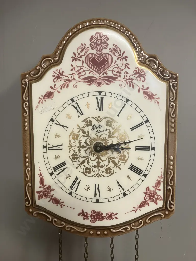 Vintage German Schatz Elexacta Porcelain / Enamel? Wall Clock Image 1++
