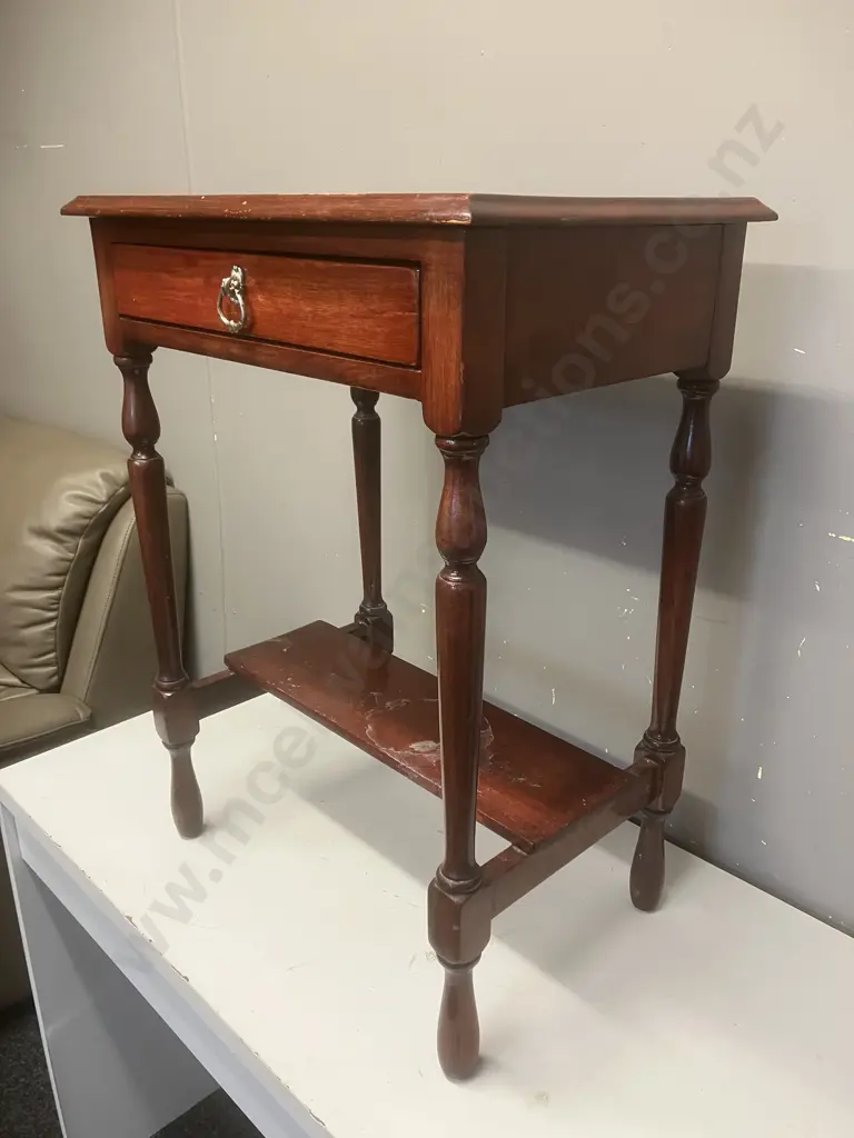 Side Table With Single Drawer. H69 W51 D35cm Image 1++