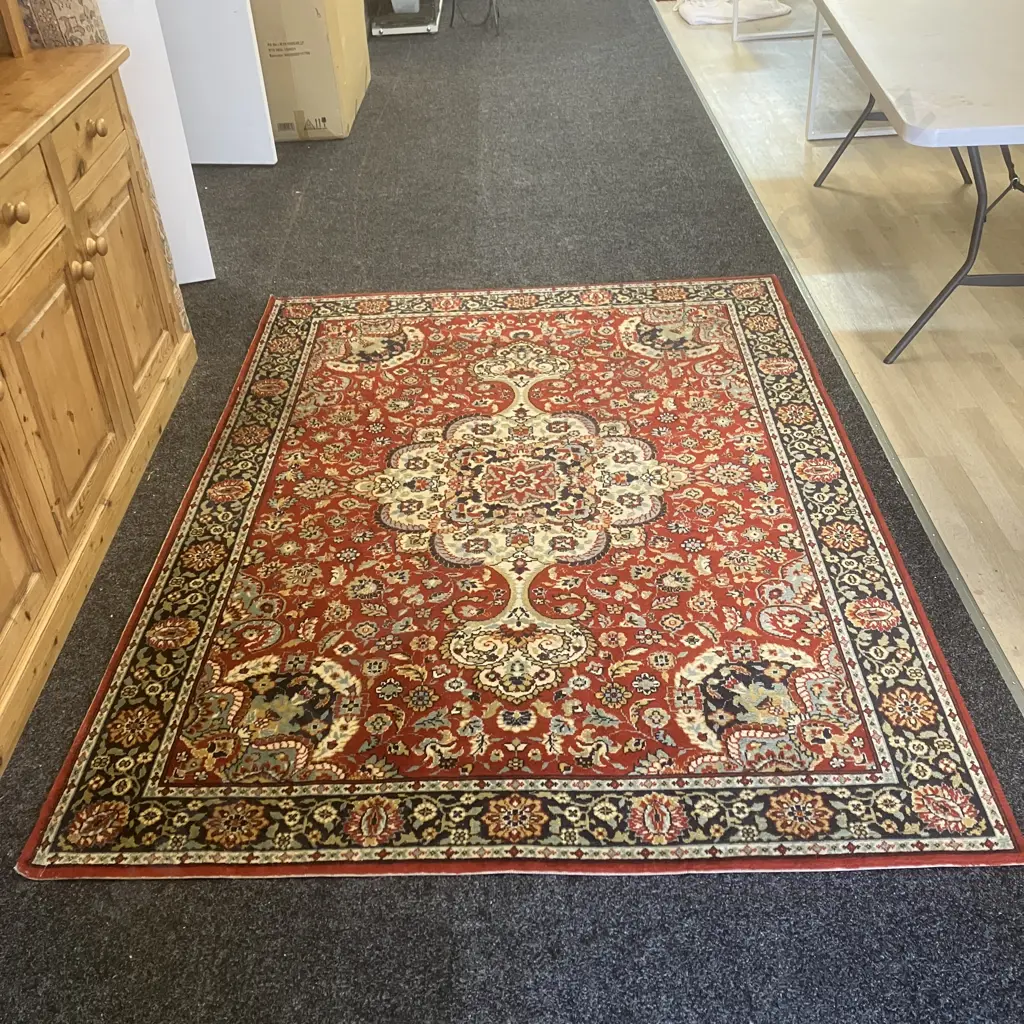 Floor Rug - Reds / Blues / Whites. 170 x 230cm Image 1++