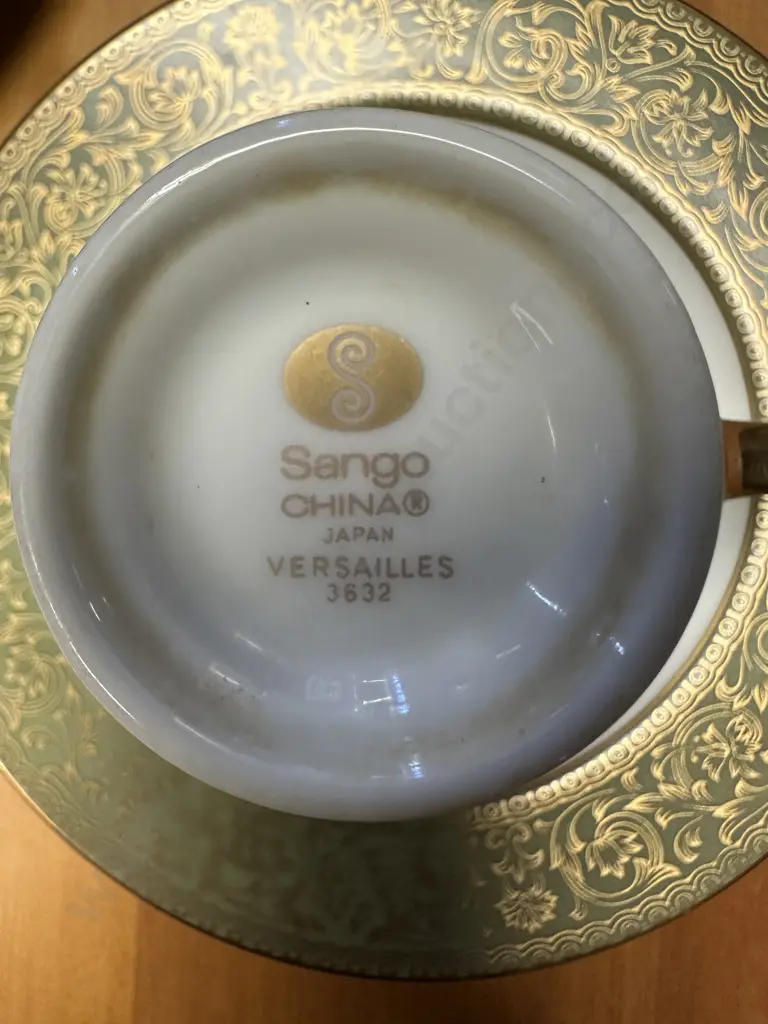 Sango Versailles 3632 Dinnerware Green With Gold Gilt Detail Image 1++