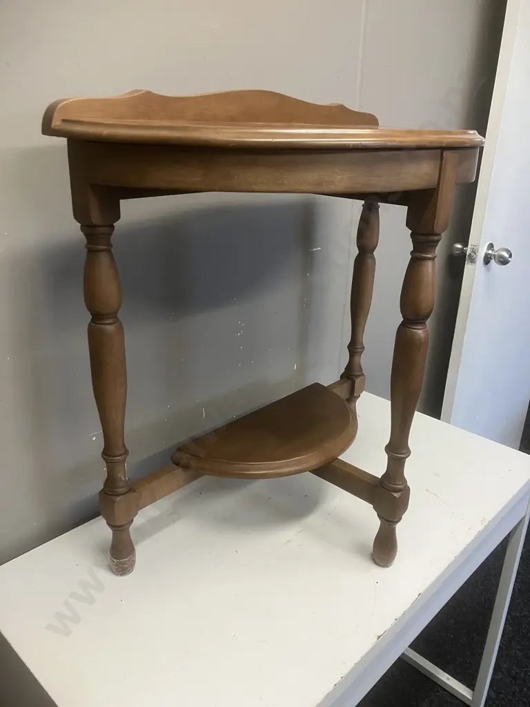 Vintage Mahogany 1/2 Round Table. H70 W68 D35cm Image 1++