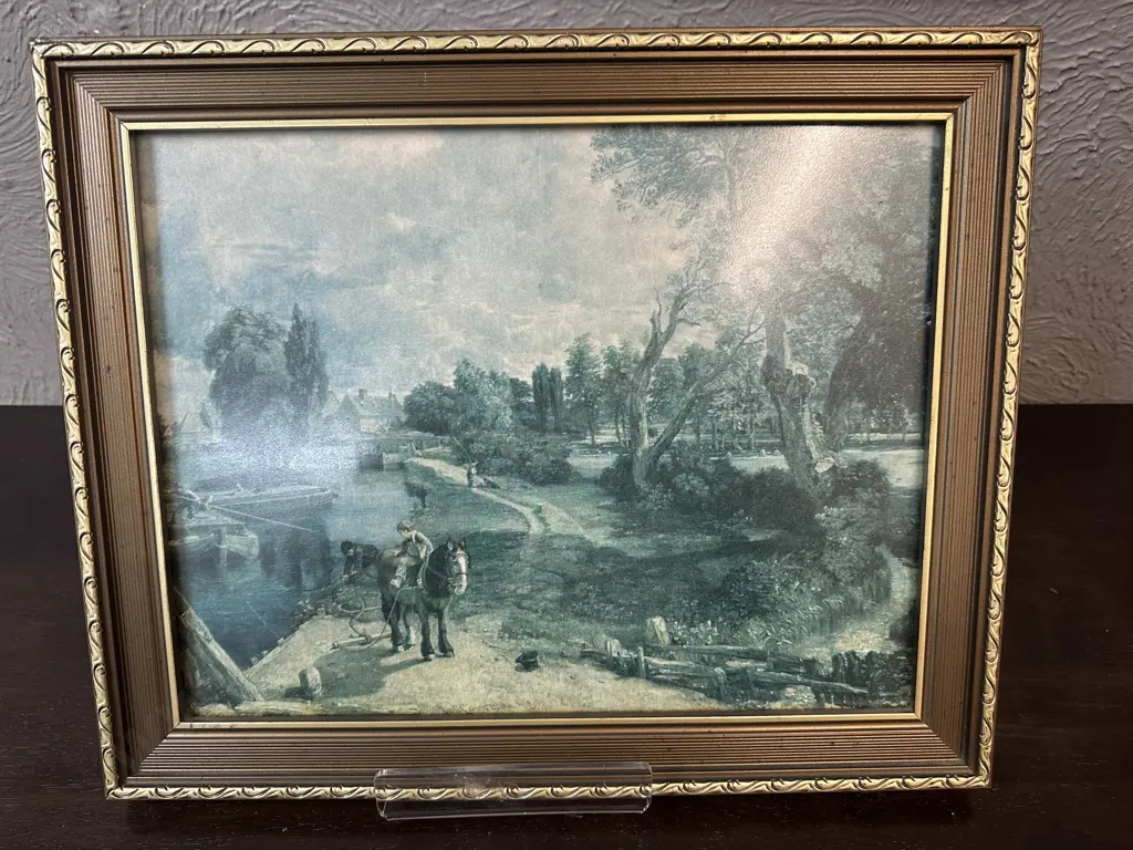 Gilt Framed Vintage Print 'Flatford Mill' From An Oil Painting By John Constable H34,W41cm. Image 1++
