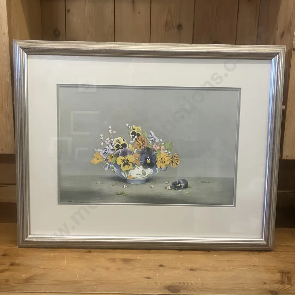 Laurence Biddle (1888-1968) Violets Still-Life Art Print. 52 x 65cm Image 1++