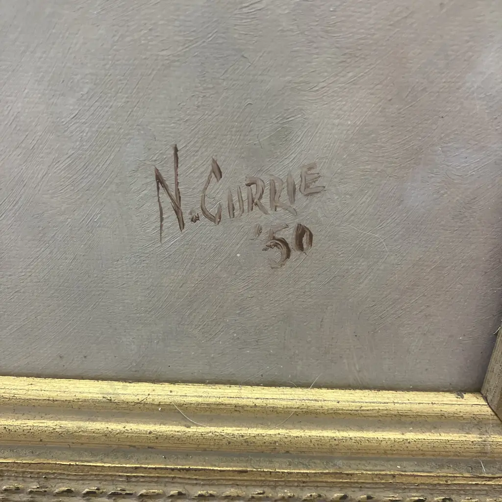 N. Currie '50 Ballerina Painting In Detailed Frame, Signed. 57 x 46.5cm Image 1++