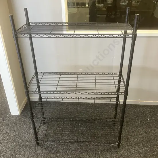 Black Steel Shelf  With 4 Adjustable Shelves. H138 W91 D35cm