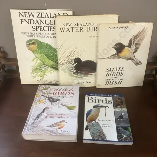 Books - NZ Endangered Species, Elaine Powers' NZ Water Birds & Small Birds of The NZ Bush,