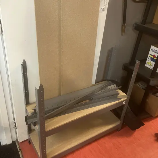 Grey Steel Shelf With MDF Shelves (Part Assembled)