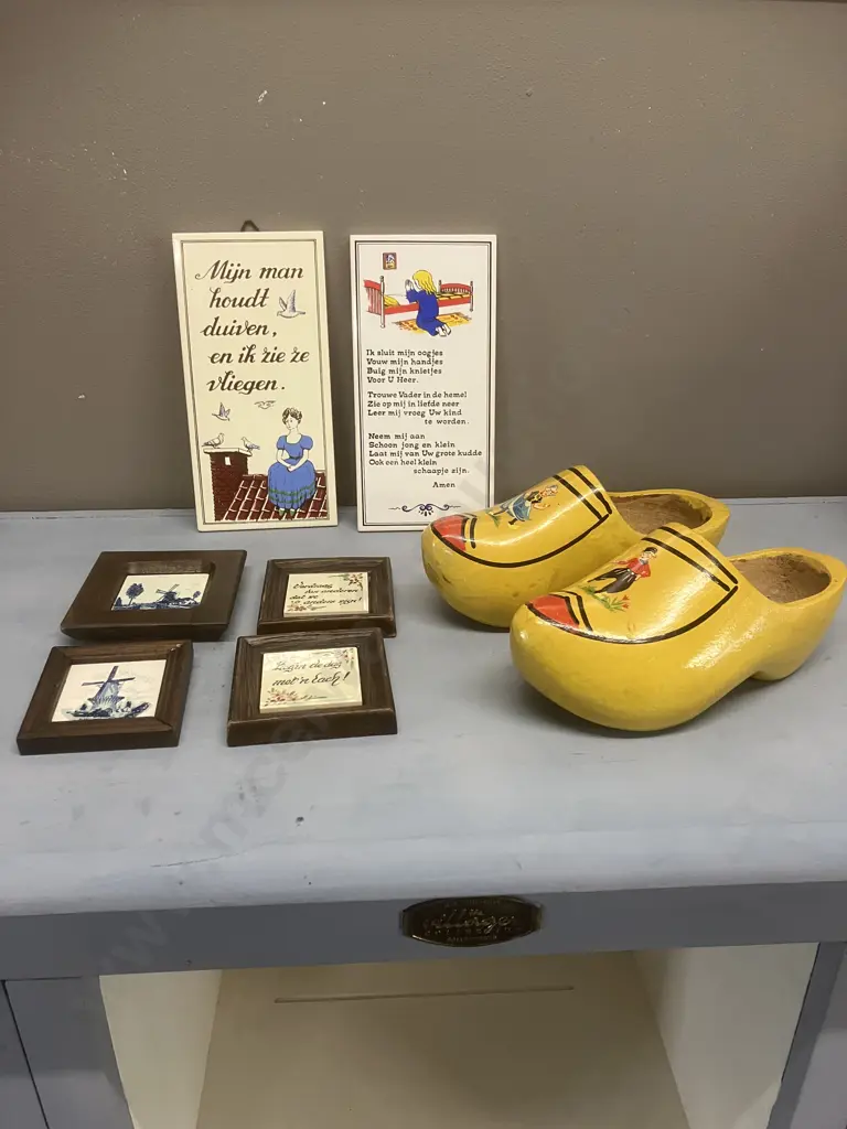 Selection Of Dutch Items Including Shoes & Wall Art Image 1++