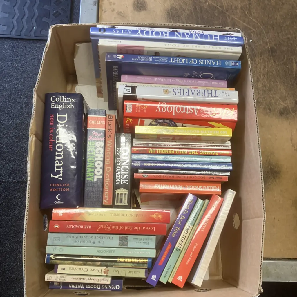 Box Lot Assorted Books Image 1++