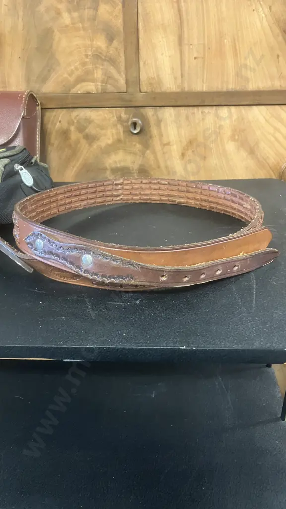 Alatorre Mexico Leather Belt, Engineers Compass, Belt Attach Leather Watch Case, Assorted Cases Etc Image 1++