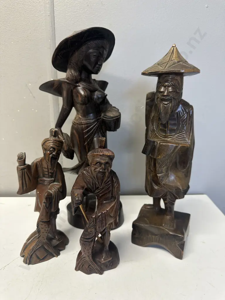 Selection Of Wooden Carved Figurines Image 1++