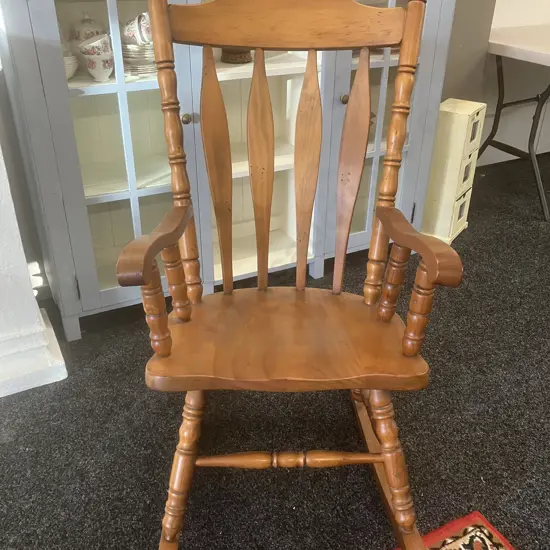 Vintage Colonial Style Wooden Rocking Chair