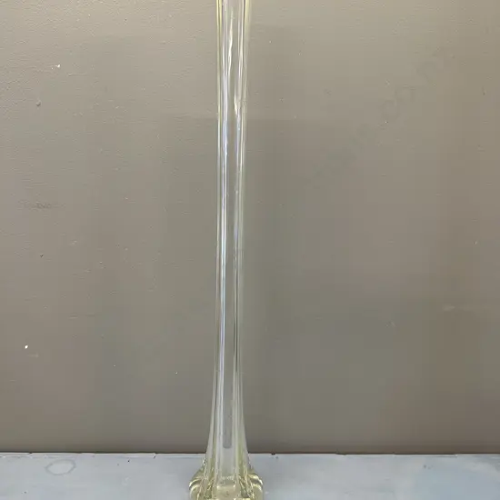 Tall Clear Glass Bud Vase "Eiffel Tower" Style H60cm.