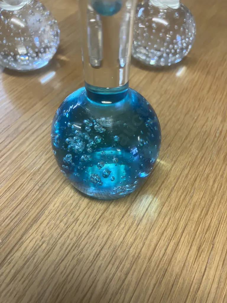 Three Vintage Bubble Based Bud Vase. 21 & 24cm Image 1++