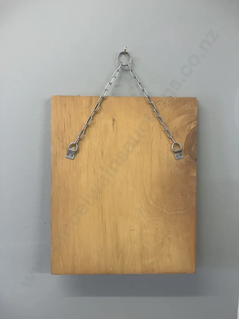 Vintage Mirrored Glass Scalloped Edge Picture Frame. 50 x 29cm Image 1++