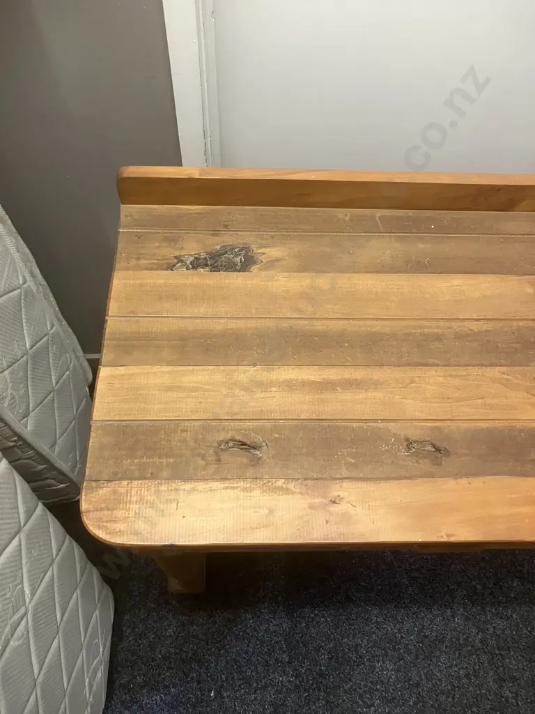 Recycled Single Drawer Console Table With Turned Front Legs. H83 W116 D46cm Image 1++