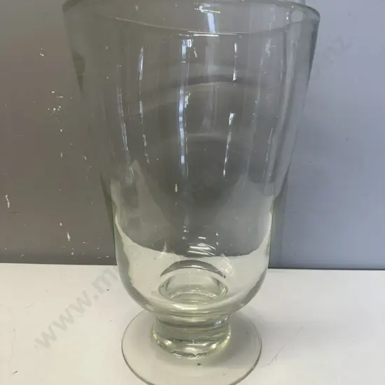 French Country Clear Footed Glass Vase. H36cm