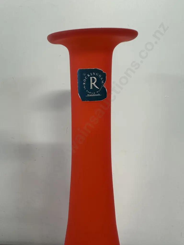 Art Glass Vase 'Rockingham' By Andrew Hawley. Orange Tone H45cm. Image 1++