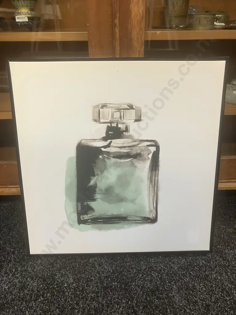 Artwork - Black / Emerald Perfume Bottle. 50 x 50cm Image 1++