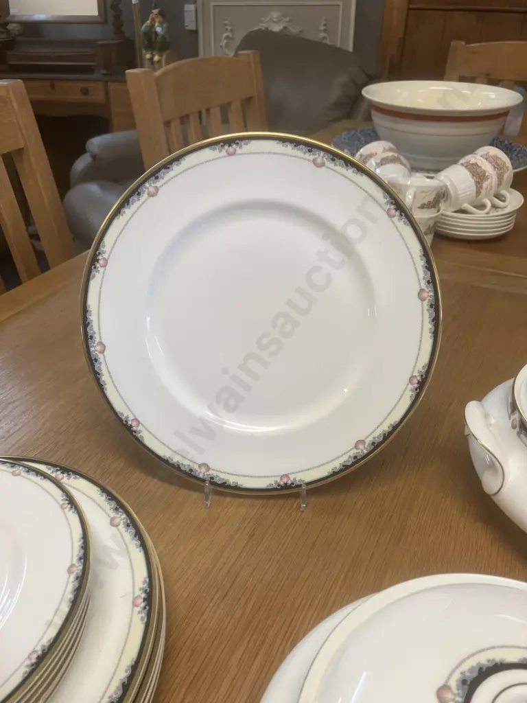 Royal Doulton Bone China Rhodes H5099 Lidded Tureens, 6 Dinner Plates & Bread & Butter Plates, c1985 Image 1++