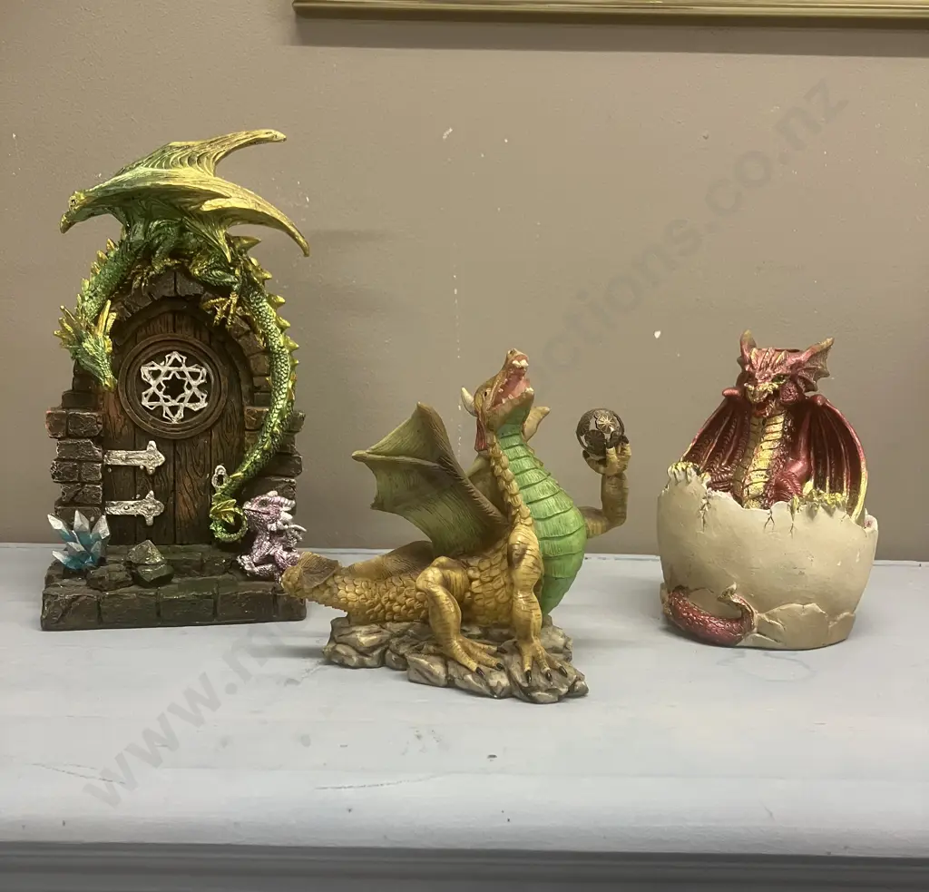 Lot of Three Dragon Ornaments Image 1++