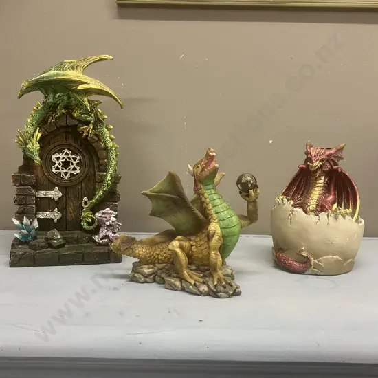 Lot of Three Dragon Ornaments