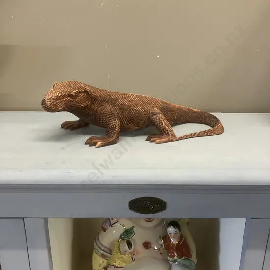 Wooden Hand Carved Komodo Dragon. L41cm