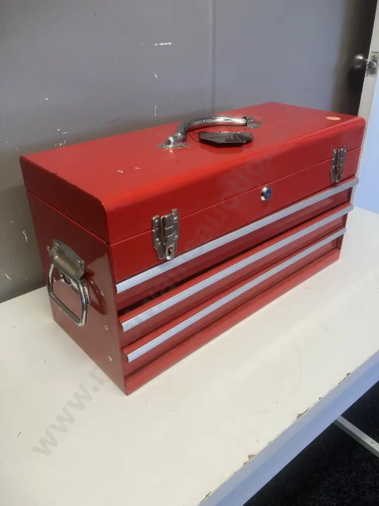 Mechpro 248 Piece Tool Kit with 3 Drawer Chest Includes 143 Piece Metric/ SAE Socket Set. With 2 Keys Image 1++