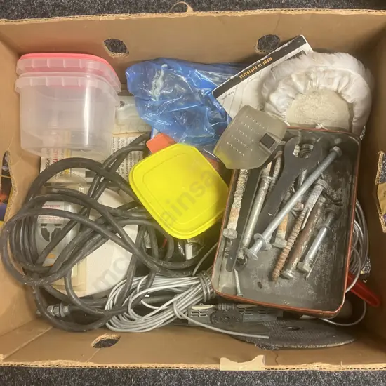Box lot Hardware, Bolts, Footrest Etc