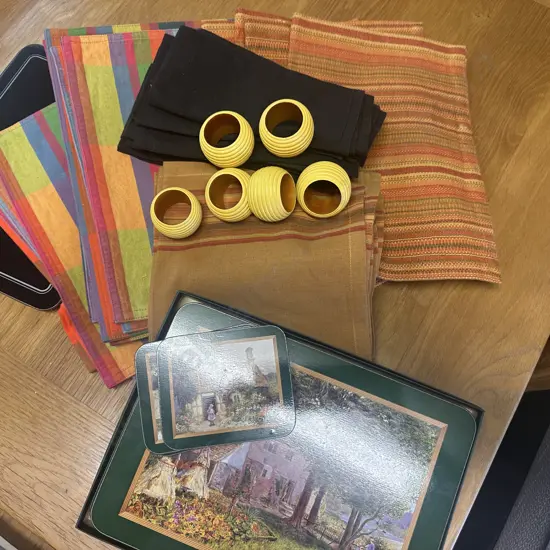 Selection Of Of Placemats And Coasters Including Jason